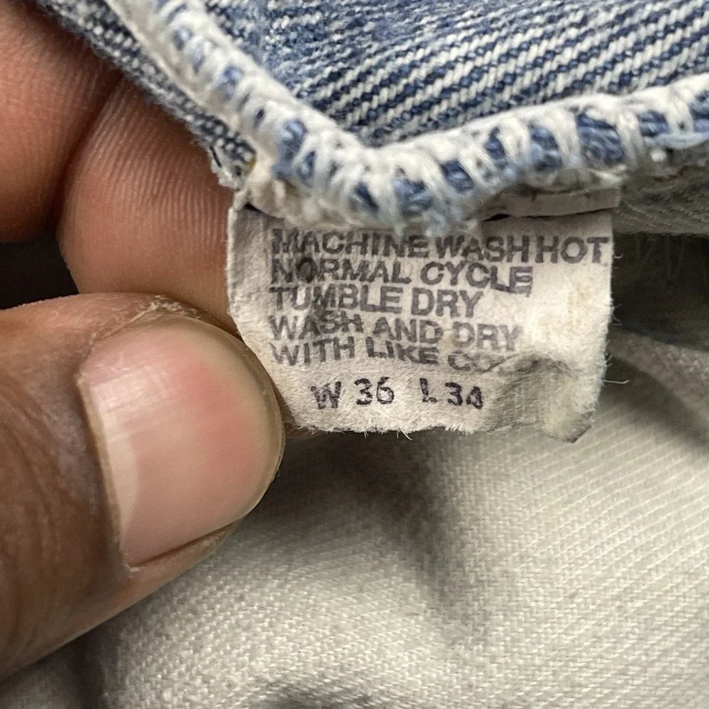 Vintage Levi's 505 Orange Tab Men's 34x33 Jeans USA Made Distressed Straight Leg